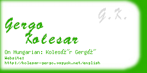 gergo kolesar business card